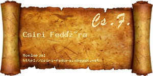 Csiri Fedóra névjegykártya